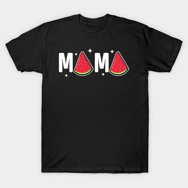 Mama Watermelon Summer Fruit Watermelon Slice Mothers Day T-Shirt by OrangeMonkeyArt